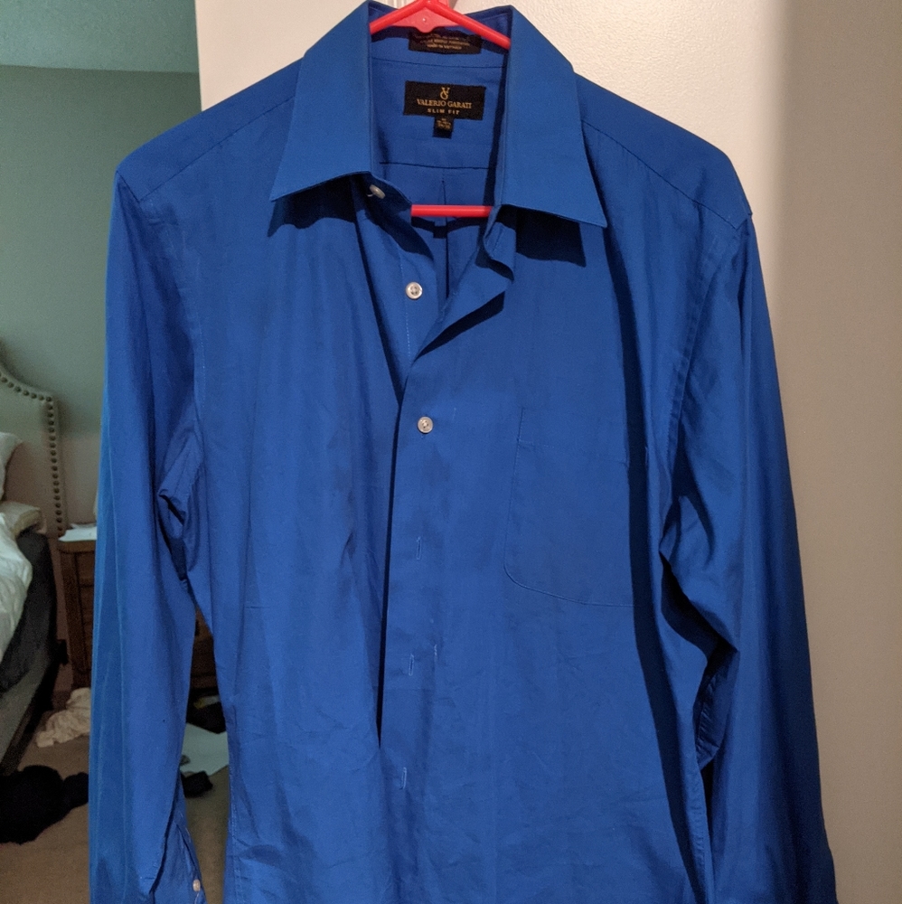 Blue button down shirt